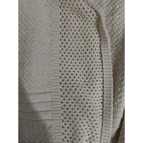 Retro Fever Tan‎ Women’s Ruffle Cardigan Sweater M Hispper Grunge Chinky Crochet - Picture 4 of 5